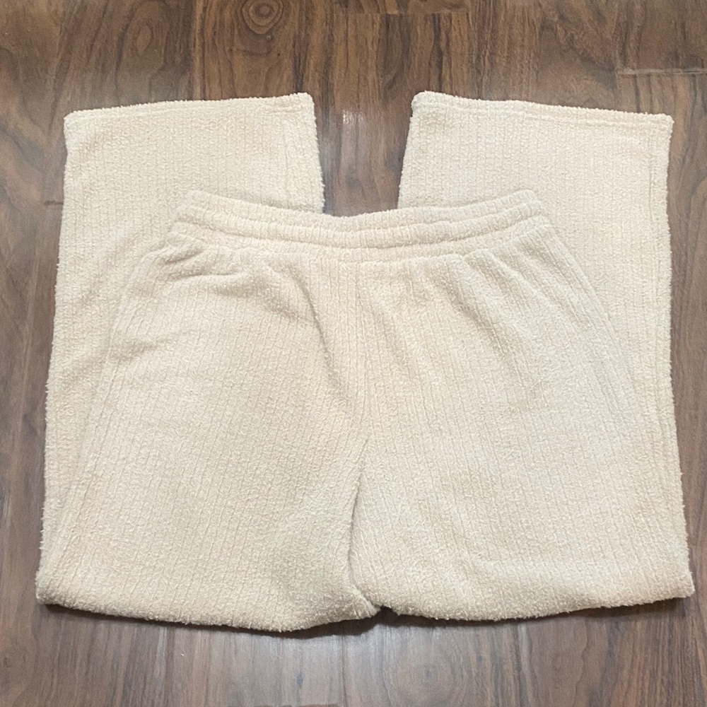 Hippie Rose Tan Wide Leg Fleece Pants - Picture 6 of 8